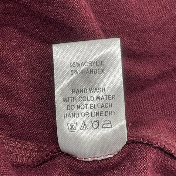 143 Story Line Up Sweater Blouse Women Size 3X Burgundy Smock Raw Long Sleeve - Picture 12 of 12